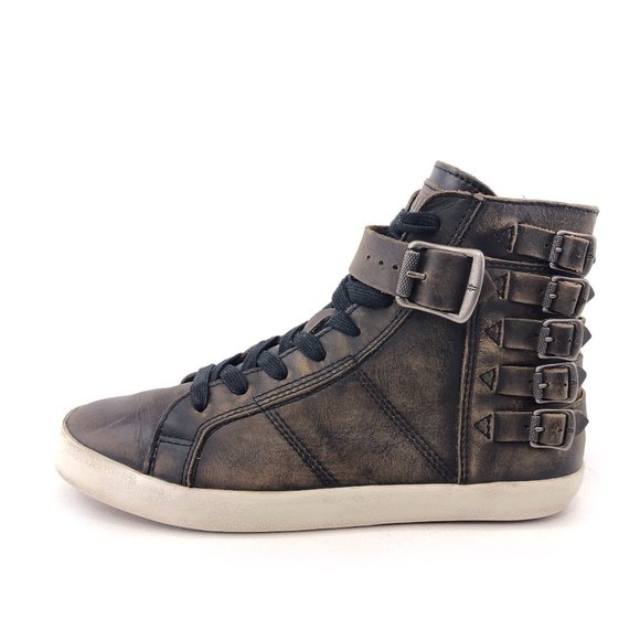 Frye Dylan Belted High Top Sneakers 7.5M - Picture 1 of 13